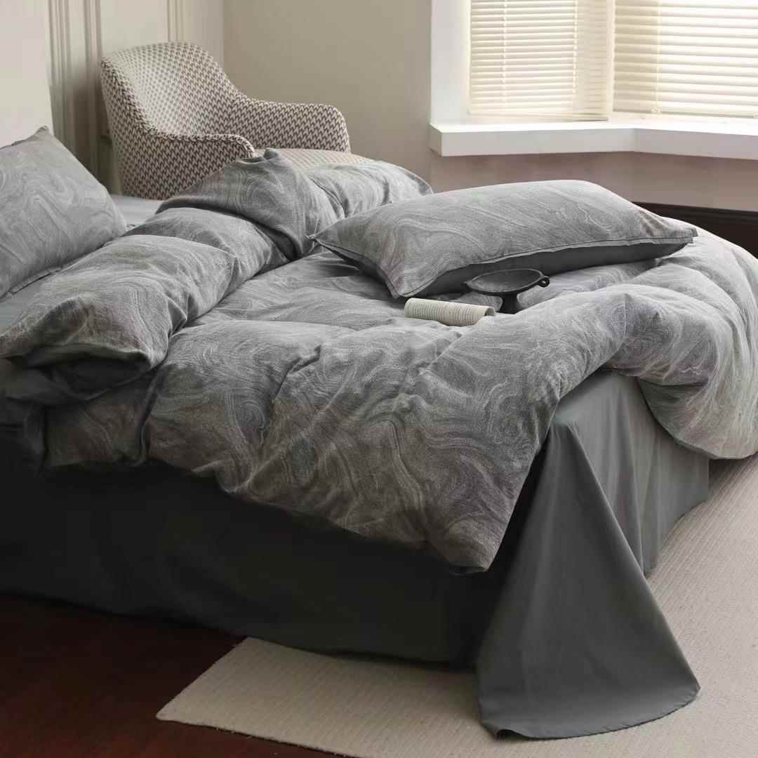 梦幻流沙丨全棉高端提四件套a花级母类婴纯棉水洗床单诧寂风ali-1