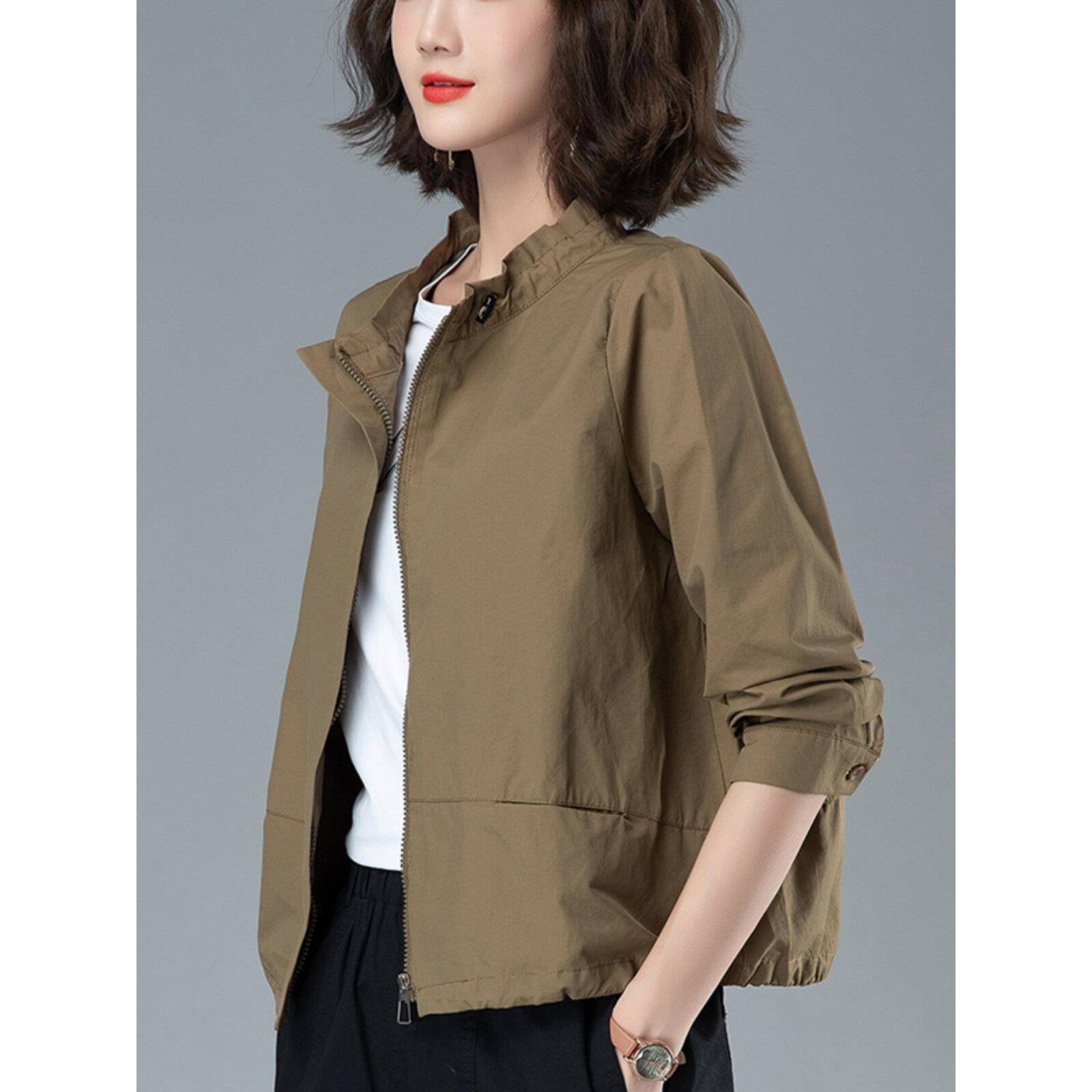 韩国女士短外套春秋2026新款中年妈妈时尚薄款小香风休闲立领夹克