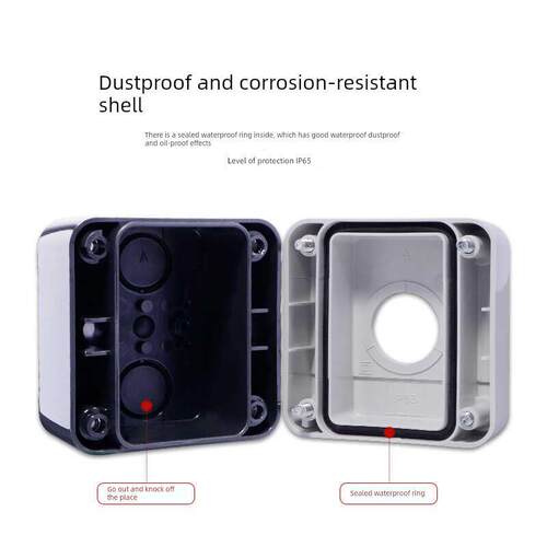XB2按钮盒XA2急停开关控制盒启动停止旋钮塑料防护盒防水防尘22MM