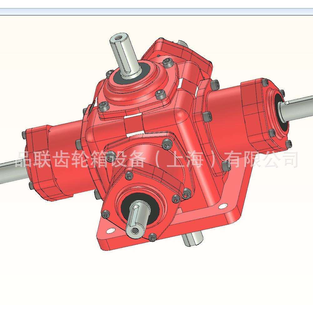 T系列齿轮箱T16-1:1-1-U-B3换向器十字转向箱变速箱斜齿轮减速器