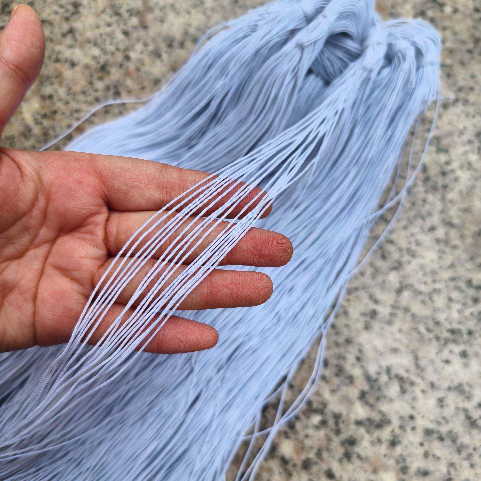 0.8mm白色弹力绳玩具鞋子结双吊牌绳卡片绳黑色松紧线包装绑绳
