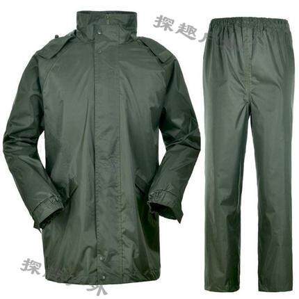 正品橄榄绿两件式雨衣雨裤机车骑行跑步透气徒步防汛救援军绿套装
