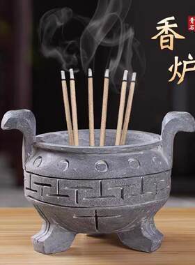 青石香炉鼎石雕圆香炉寺庙香炉祭祀墓地香炉大小规格圆形方形烛台