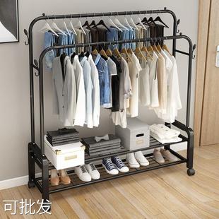 落地晾衣架室内学生寝室晾衣杆卧室挂衣架阳台简易家用衣服架批发