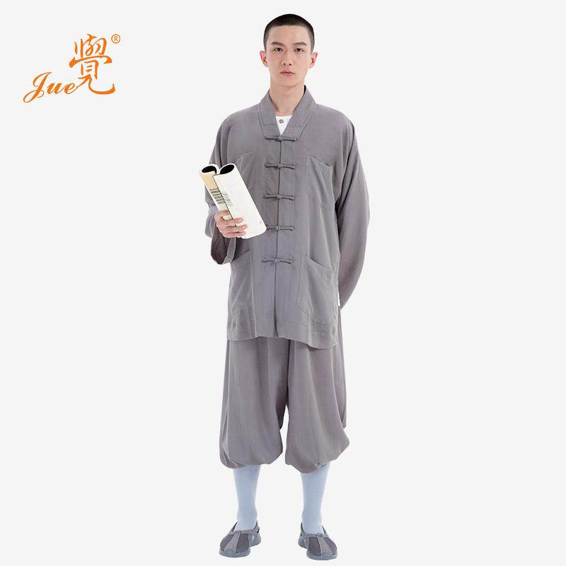特价觉牌僧服棉麻短褂套装男女夏季薄款亚麻小褂四季僧衣多色可选