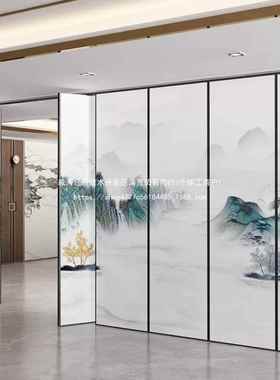 店活动隔断墙办酒公室风会议室移动会推JSE拉屏宴厅包厢隔断折叠