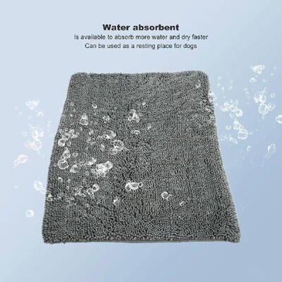 Dog Chenille Mud Mat Soft Water Absorption Slip Resistant