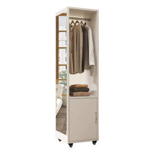 W6穿衣镜一体衣架家用收纳试衣镜客厅卧室旋转多功能玄关全身落地