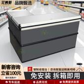 超市收银柜台商场零食生鲜蔬果店便利店大型卖场转角不锈钢收款 柜