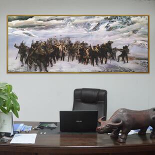 雪山壮歌红军长征革命抗日战争油画办公室装饰画展厅会议室壁画