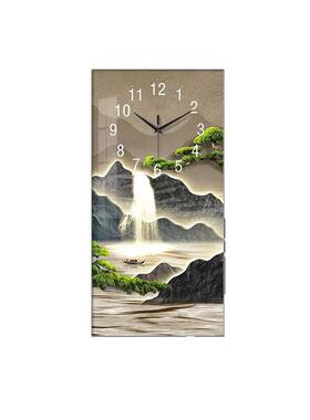 现代轻奢金山玄关装饰画时钟挂钟客厅过道走廊背景墙LED灯光壁画