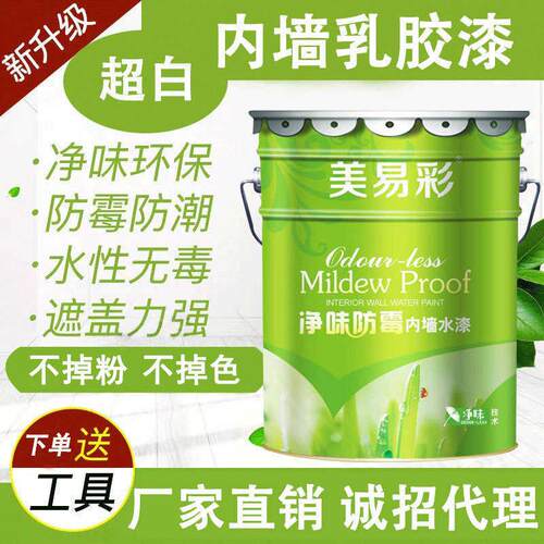乳胶漆内墙 清新超白净味防水防霉水性内墙涂料 室内白色墙面漆