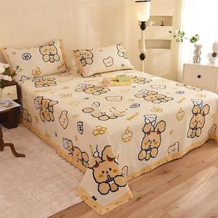 类加厚纯棉磨单毛床单单件10儿A童清新花0卉被枕套YK6JNz2c三件套