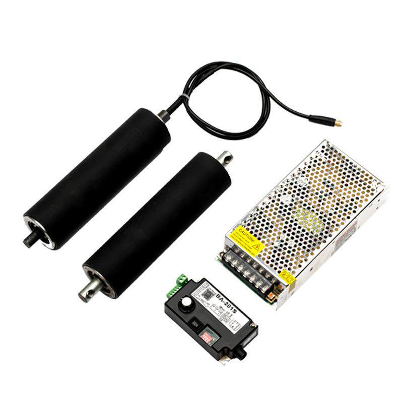 现货直径50小型包胶电动滚筒3060铝材主从动力滚轮皮带输送传送带