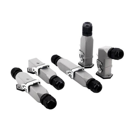 矩形重载连接器4/5/6/8芯HA工业防水热流道公母接插件16A航空插头