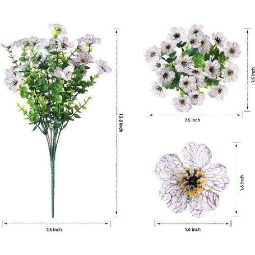 Aesthetic Violet Fall Flowers Eucalyptus Realistic Fake Mum