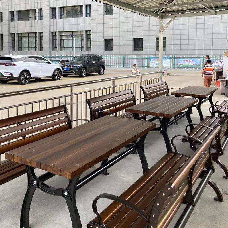 户外铝合金桌椅庭院塑木室外休闲餐桌花园露天阳台咖啡厅桌椅组合