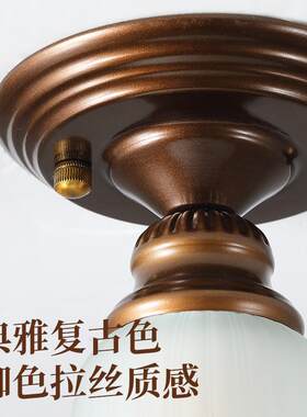 式复古走廊过道创意铃兰花阳台衣间灯吸顶灯美中古帽玄IBE关灯具c