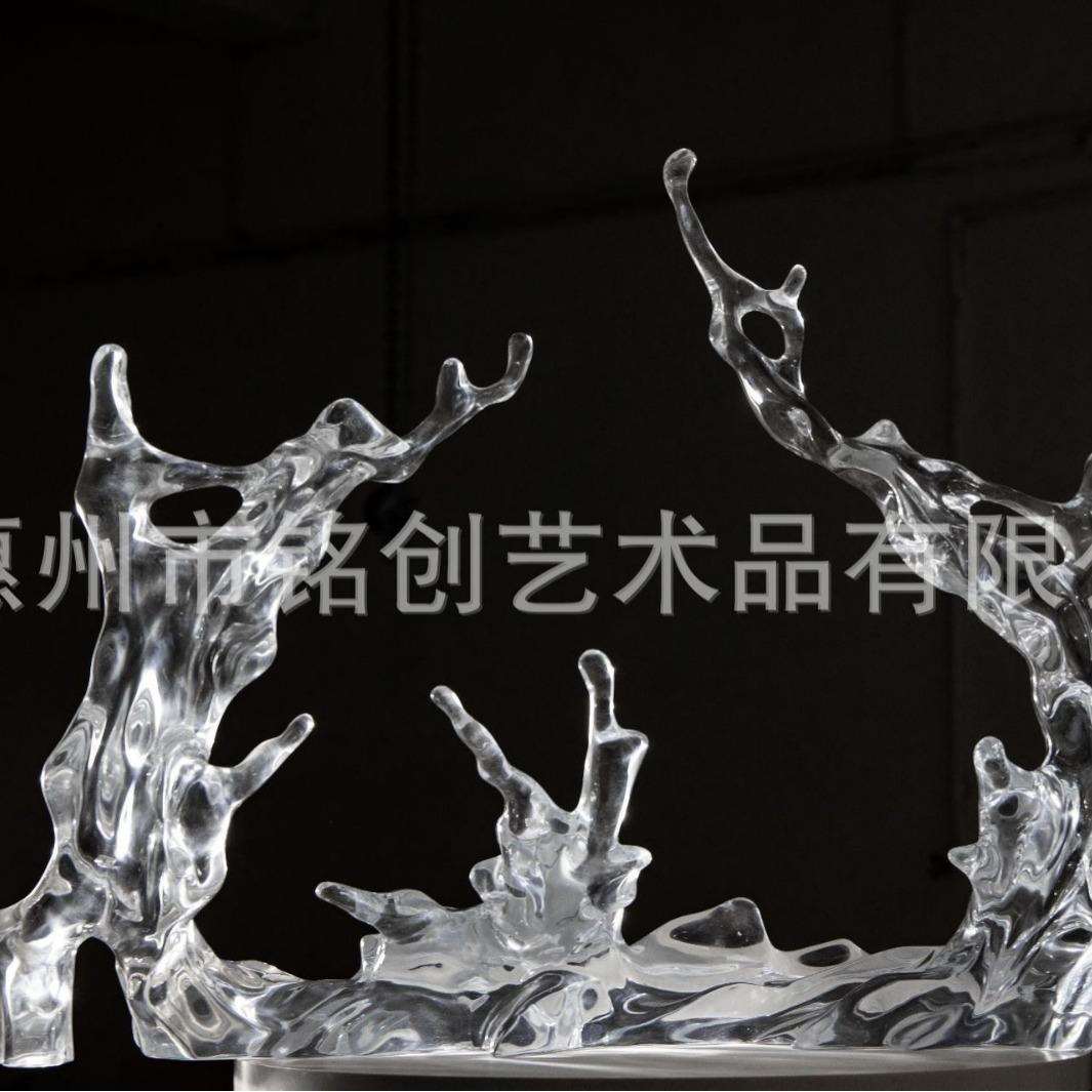 透明树脂雕塑浪花摆件酒店大堂样板房售楼处软装饰艺术品艺术摆件