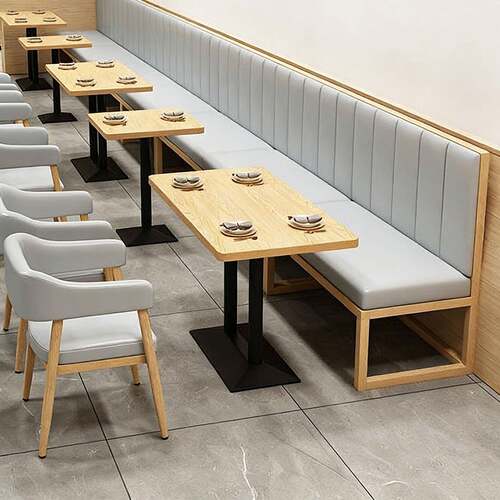 奶茶店桌椅组合连锁餐饮小吃汉堡店公司食堂铁艺卡座沙发商用场所