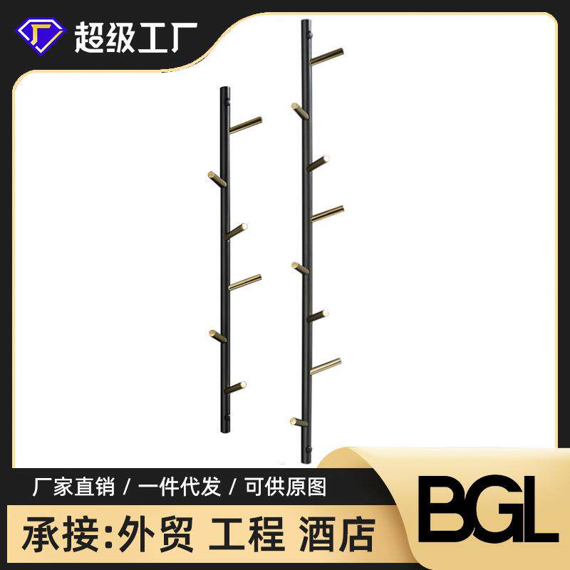 浴室全铜衣帽挂钩入户玄关门后挂壁式排钩组合北欧创意轻奢挂衣钩