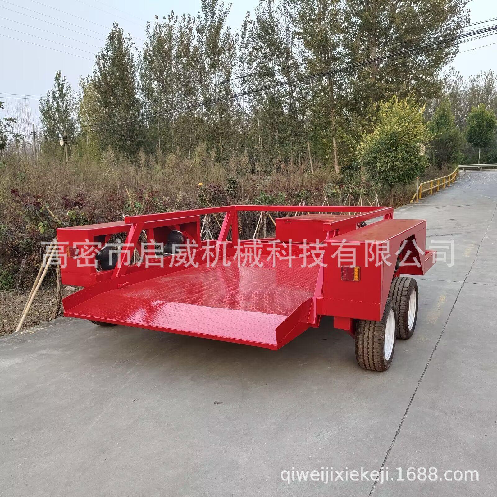 厂区牵引重物运输车吨弹簧震机器人运输车气囊平板拖车
