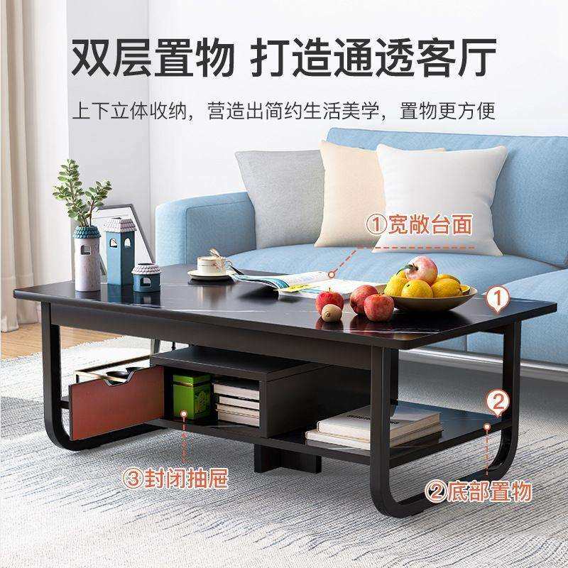 茶几客家用厅小户型简约双现代创发意茶桌层沙边几方桌简CYD易小