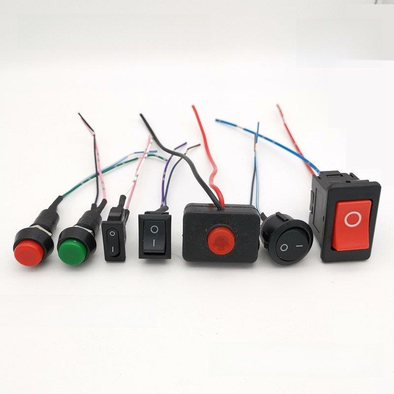 汽车用改装按钮小开关喇叭开关日行灯翘板车灯开关带线12V/24通用
