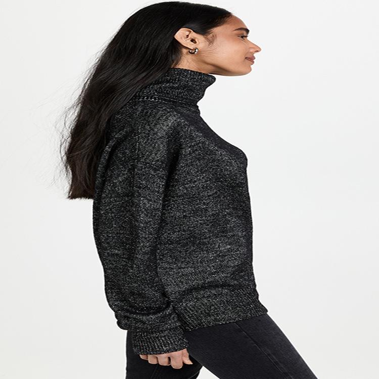 Solid color and sweater sexy two lapels off-shoulder with