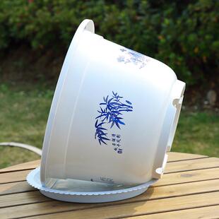 加厚荷花睡莲养鱼缸无孔水培特大仿陶瓷户外种果树 花盆塑料超大码