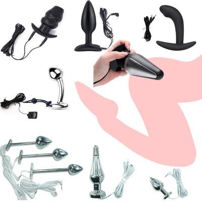 Electric Pulse BDSM Anal Vagina Plug Electrostimulator Jump