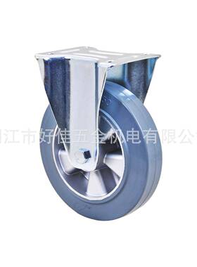源头工厂产品200X50mm好欧款静音铝芯灰色弹力橡胶定向脚轮