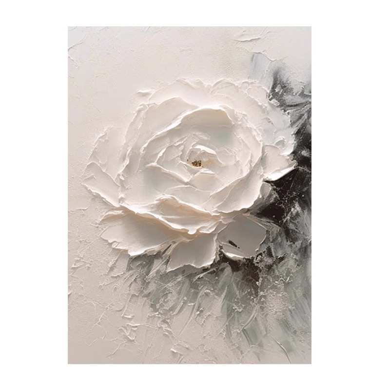 花卉油画现代肌理抽象纯挂画墙芬立体大装饰画手绘客厅玄关背景村图片