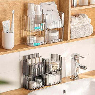 Stackable Desktop Cosmetic Organizer Set, Luxury Bathroom Mi