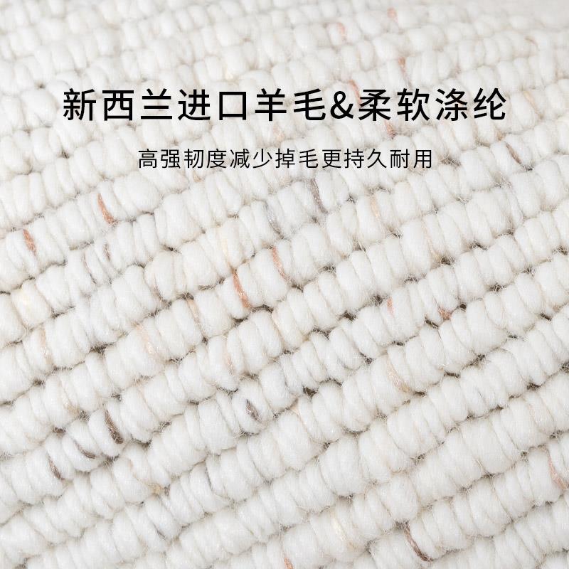 羊毛地毯客厅意式极简风轻奢高级乳白色新西兰进口羊毛混纺可地毯