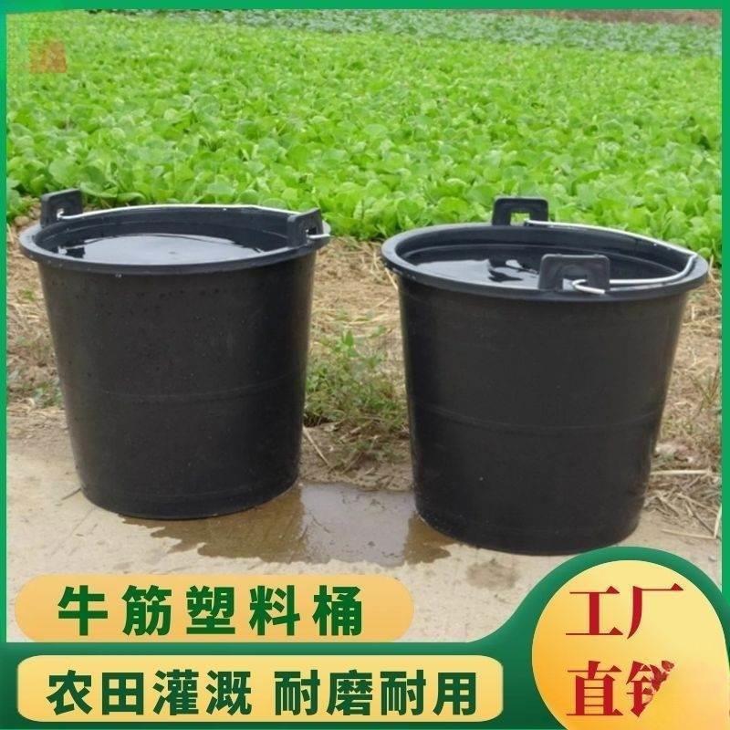 农村摔水桶加厚双耳耐粪桶担水牛筋灰桶老式挑工地塑料桶喂猪种菜