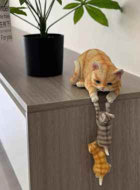 创意可爱母子猫咪家居摆饰桌面柜子实用美观装饰品开业乔迁礼物