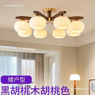 实 复古口北美613黑胡桃木进202全5新款 铜式 中古风美客厅吊灯法式