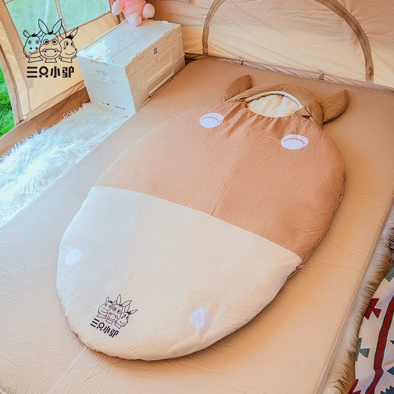 三只小驴睡袋儿童秋冬加厚保暖睡袋室内大童防踢被学生午休睡袋