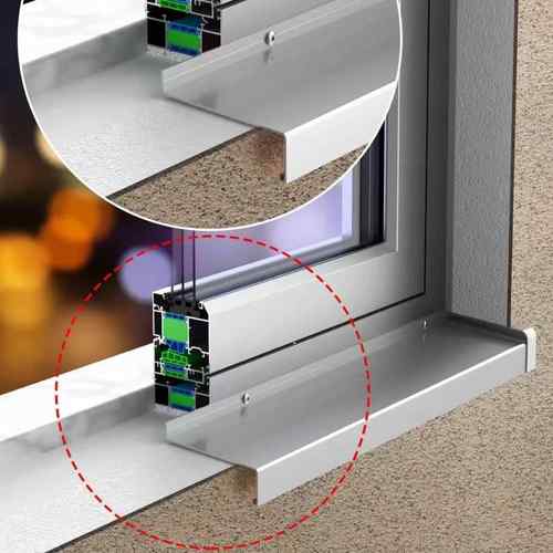 定制铝合金外窗台板防水披水板封窗阳台排水板一体挤压成型防渗水