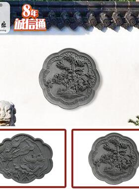 唐语青砖老砖雕仿古浮雕画中式影壁墙照壁装饰1m鸳鸯戏荷天祝富贵