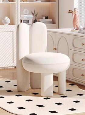 网红奶油风化妆椅凳子客厅卧室创意化妆凳服装店兔耳朵沙发椅单椅
