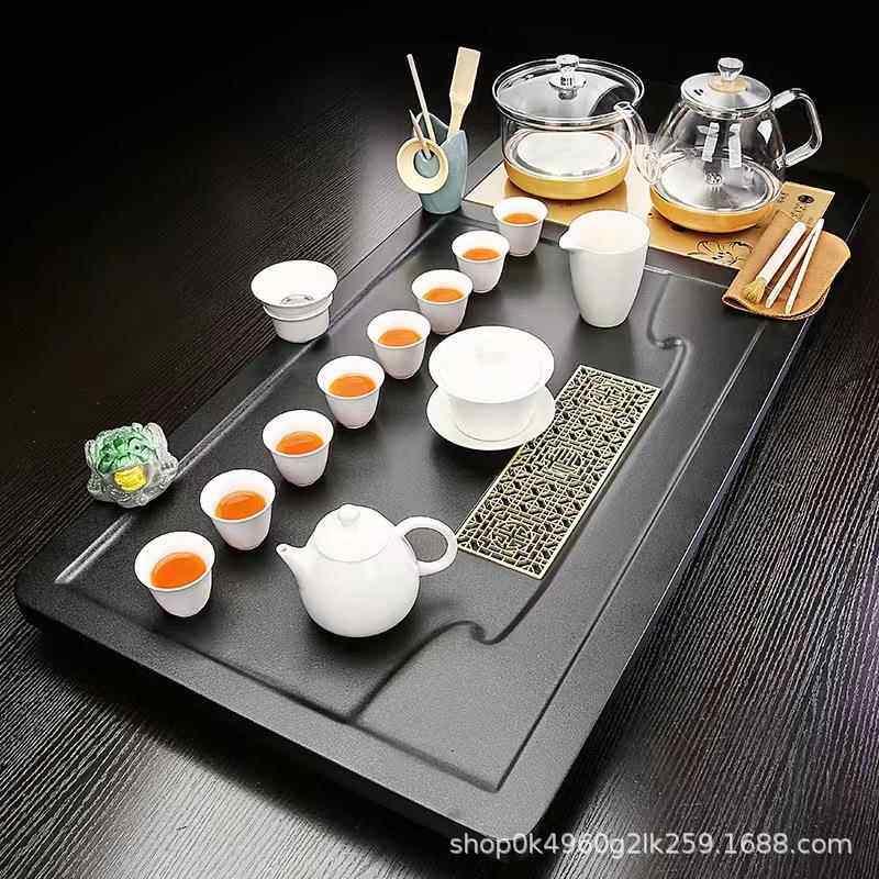 茶盘套装一体全自动上水烧水壶整套茶台家用中式紫砂功夫茶具全套