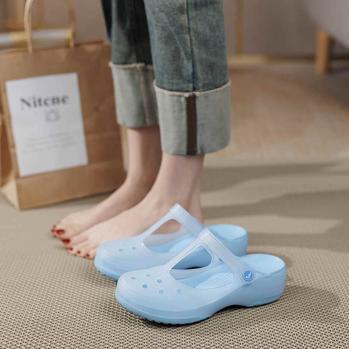 2025夏季新款玛丽珍洞洞鞋女沙滩鞋果冻花园鞋软底防滑凉拖0410h