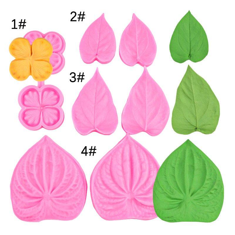 仿真红掌花瓣纹理翻糖模具叶子压模具四瓣花翻糖硅胶模具烘焙工具