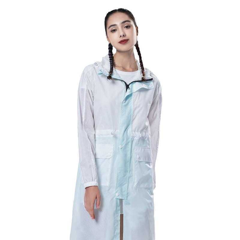 琴飞曼雨衣遮阳轻薄雨衣女夏季全身长款骑行出游 游乐场透明雨衣