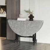 梦舒木语圆形小户型桌多功能折叠 折叠餐桌 特厚可折叠圆桌客厅