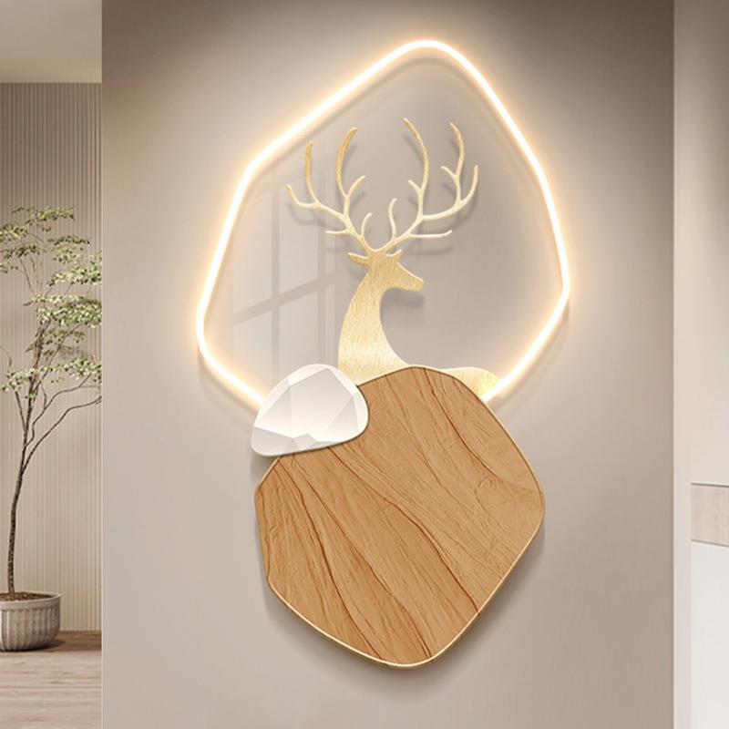 现代轻玄档OQB装饰画高走廊过道挂关画壁灯玄幻墙奢画入户正对门