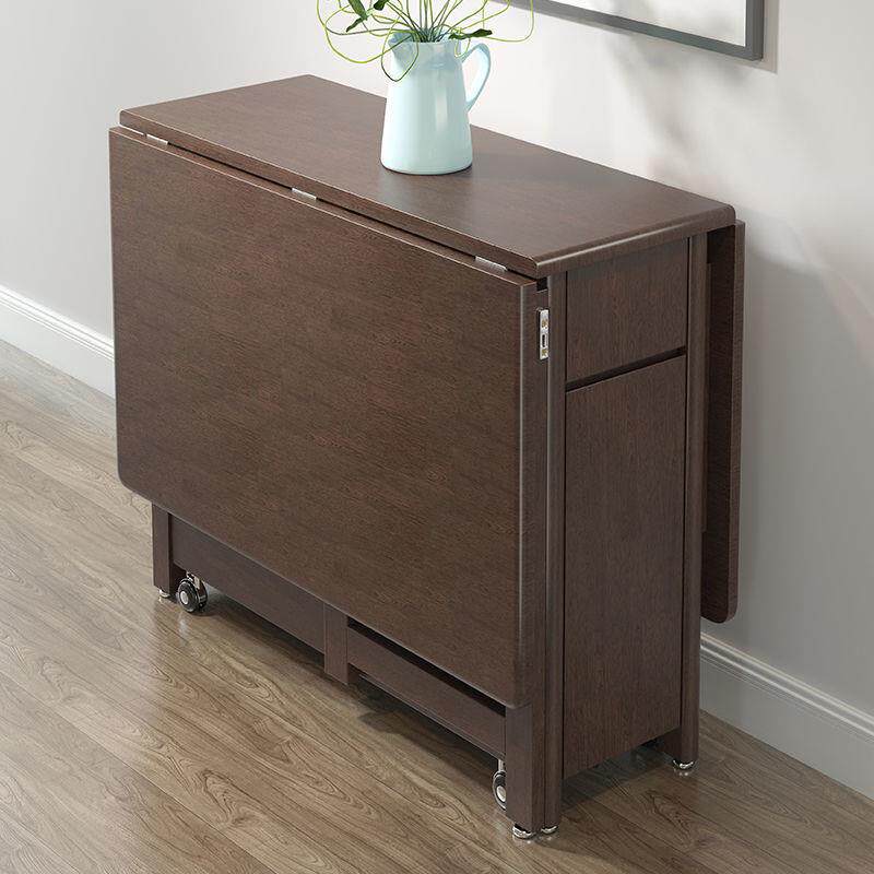 金丝胡桃木全实木折叠餐桌椅小户型长方形伸缩现代简约家用饭桌子