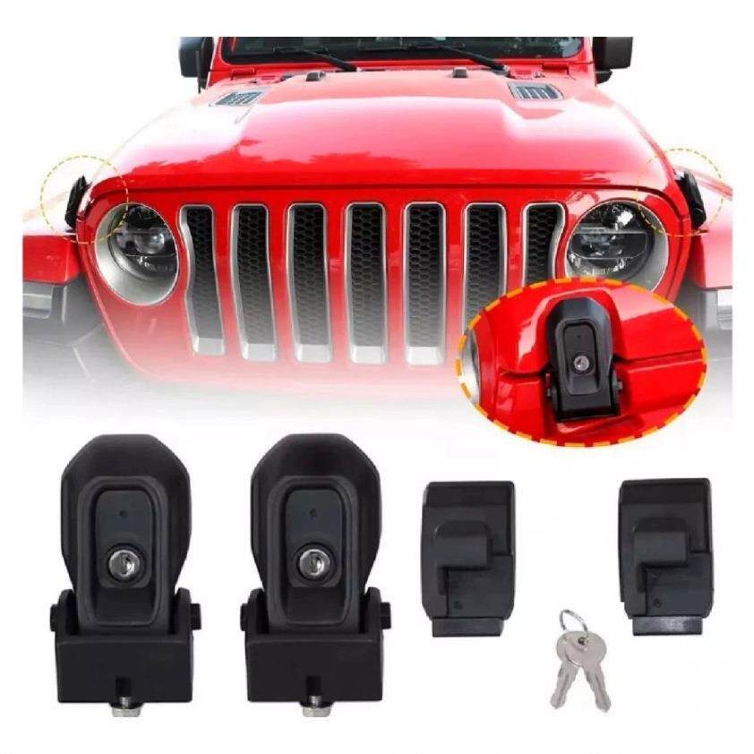 适用18-24款牧马人JL JT 机盖锁搭扣改装件角斗士引擎盖防盗锁